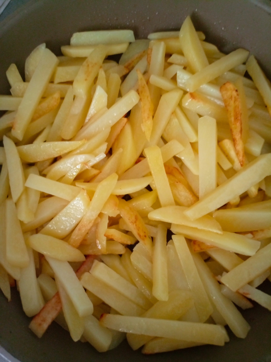 В процессе жарки