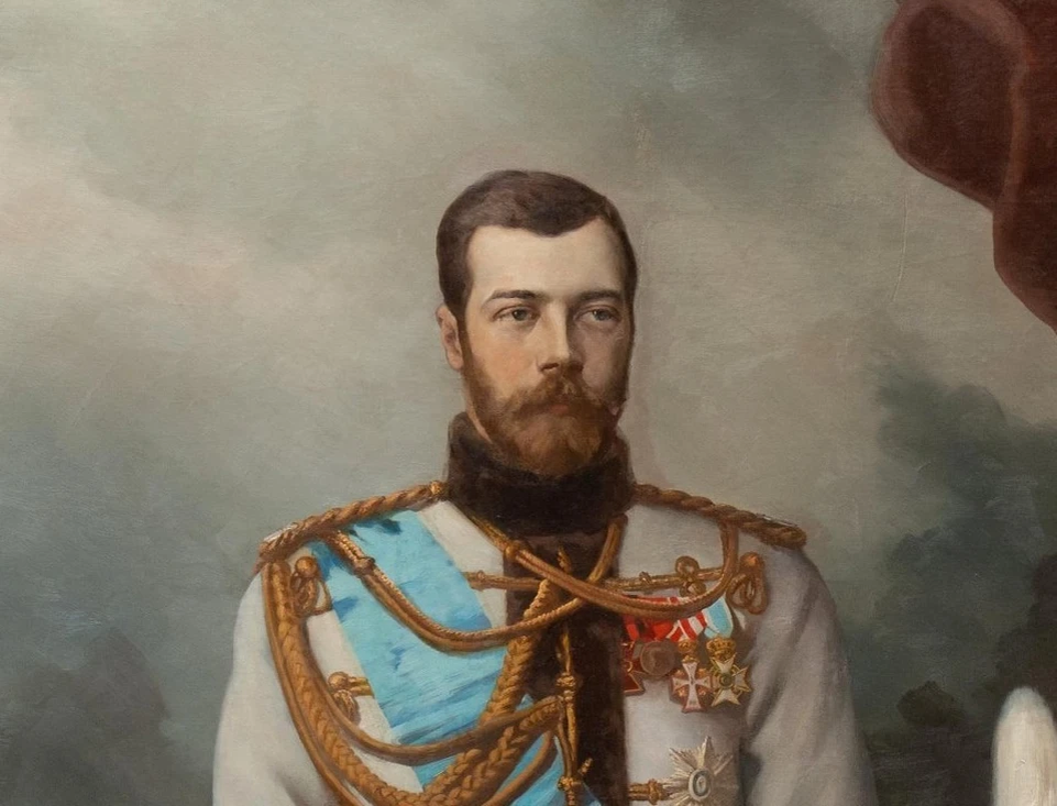 Портрет Николая II в гусарском мундире. Художник Бакст Л. С., 1895