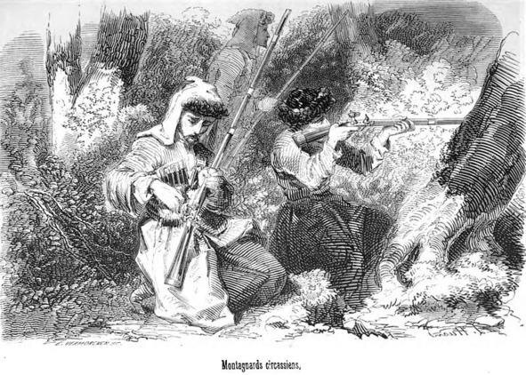 Черкесские горцы. Из книги «Путешествие на Восток». Адольф Лоран Джоан (1813—1881)