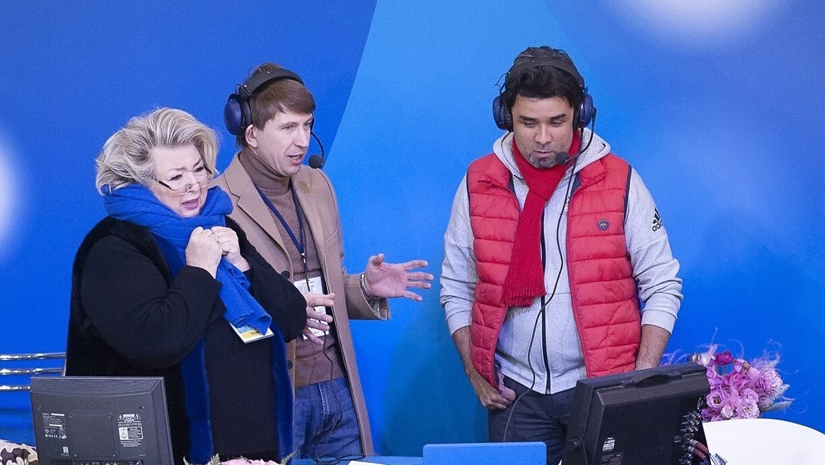    Татьяна Тарасова, Алексей Ягудин и Александр Гришин.Ксения Нуртдинова