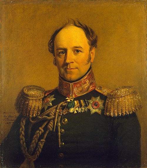 Граф (c 10 ноября 1832) Александр Христофорович Бенкендорф (23 июня [4 июля] 1782, Ревель — 11 [23] сентября 1844, близ о. Даго) — государственный и военный деятель Российской империи, генерал-адъютант (1819) и генерал от кавалерии (1829) из остзейского рода Бенкендорфов, участник наполеоновских войн, один из главных приближённых императора Николая I. Шеф Отдельного корпуса жандармов, одновременно — главный начальник III отделения Собственной Его Императорского Величества канцелярии (в 1826—1844)