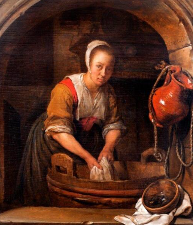 Габриель Метсю, «Прачка», 1660-е гг. Wikimedia Commons. Изображение свободно для использования.
