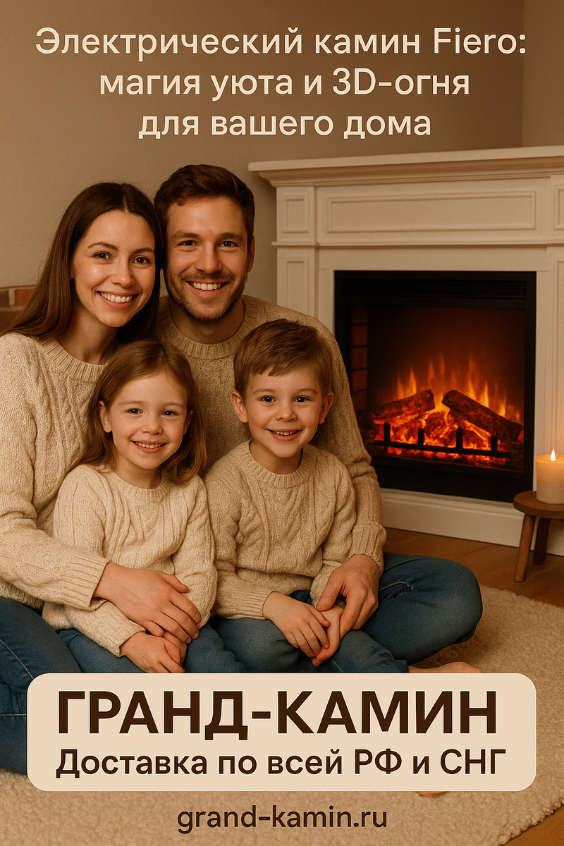    Электрический камин Fiero: магия уюта и 3D-огня для вашего дома Kamin