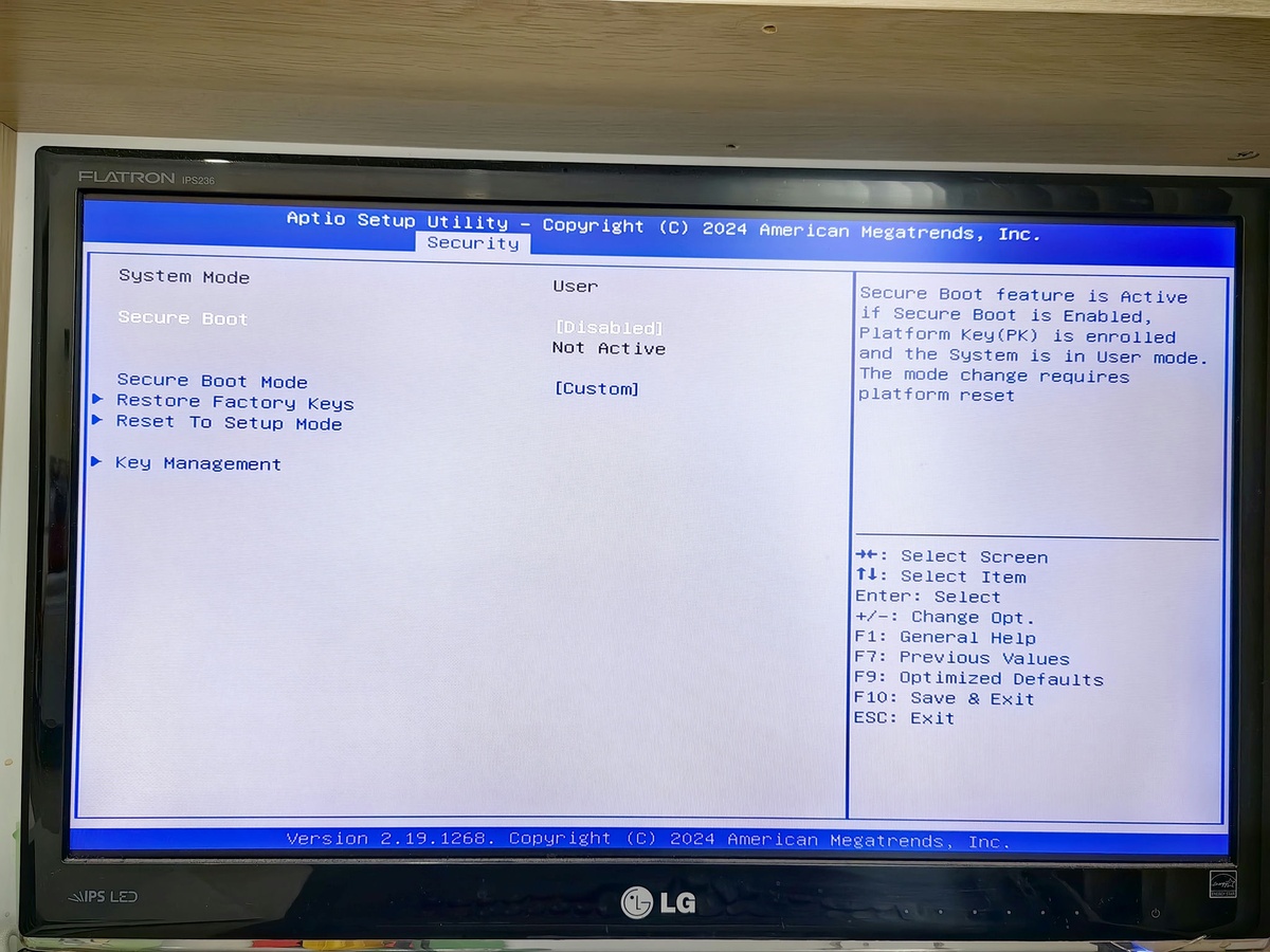 Secure Boot Disabled