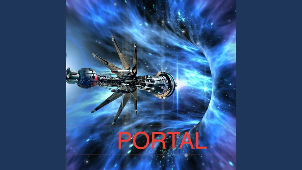 Вход космического корабля в портал.