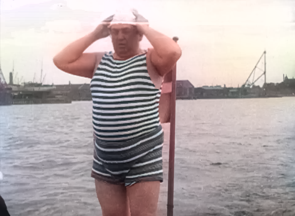 русский пловец мировой рекордсмен Леонид Романченко в Копенгагене, Дания 1913 г.