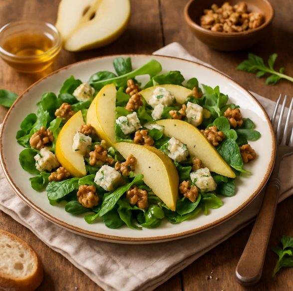 Салат с грушей, орехами и голубым сыром рецепты от Дарики