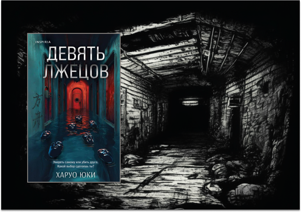 "Девять лжецов" Харуо Юки, издательство: "Inspiria", август 2025. Серия: "Tok. Игра на выживание". Переводчик Евгения Хузиятова 