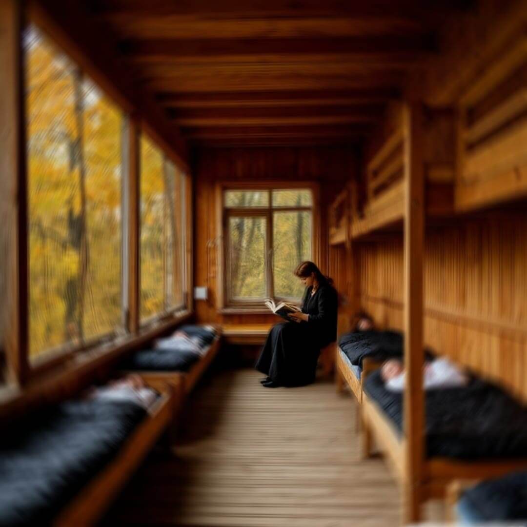 Спать дети должны были на свежем воздухе в любое время года — для здоровья, разумеется.