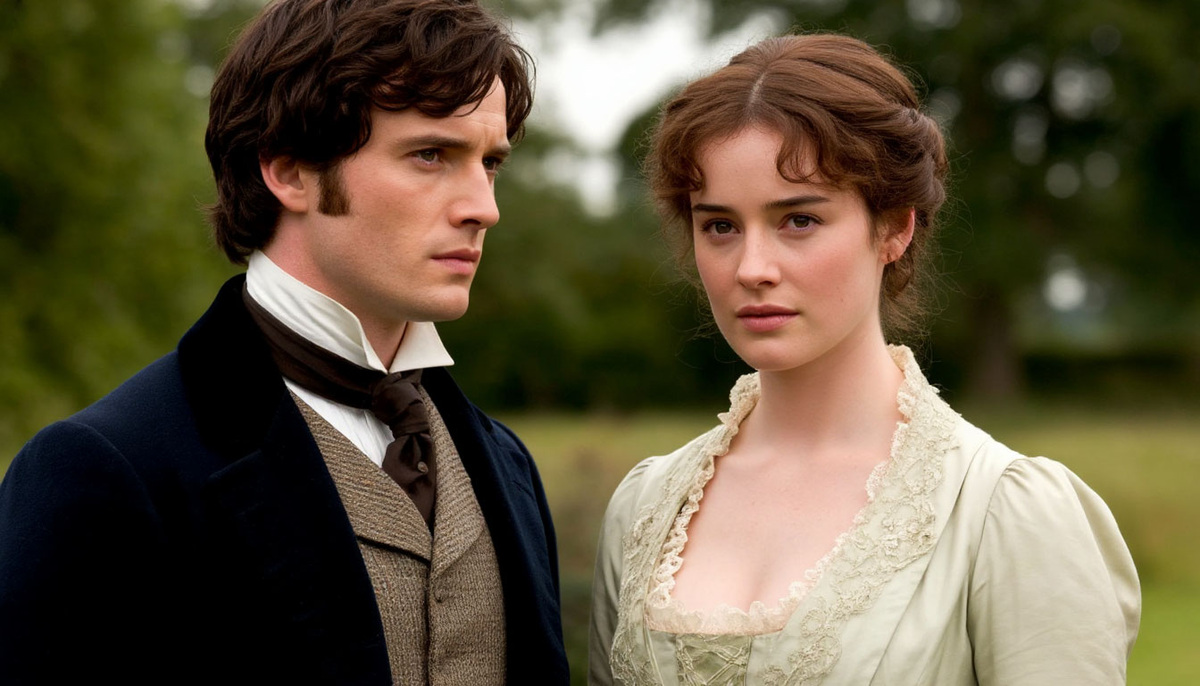 Картинка, сгенерированная Шедеврумом: абстрактные леди и джентльмен эпохи Регентства. Мы пока не знаем, как актёры выглядят в образе, какие будут костюмы и т.д.