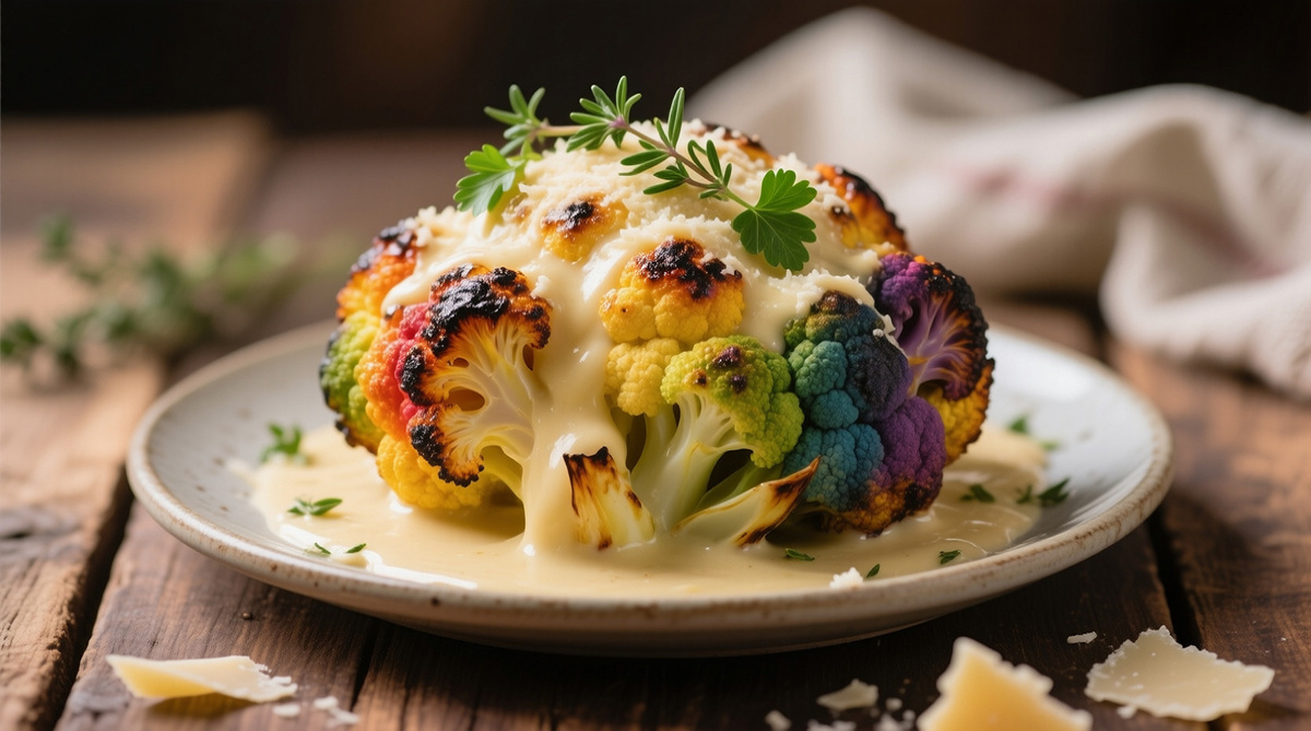 Цветная капуста с соусом из пармезана