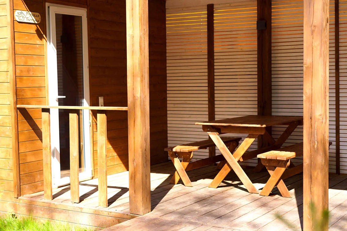 Баня в А-фрейм домике в Подмосковье