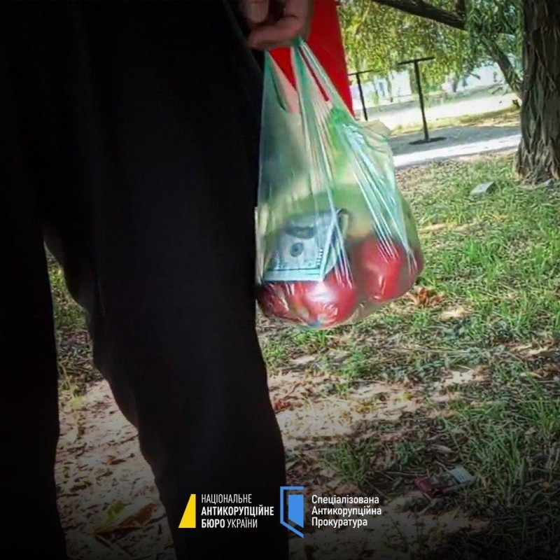    На Днепропетровщине судья спрятал долларовую взятку в пакете с яблоками