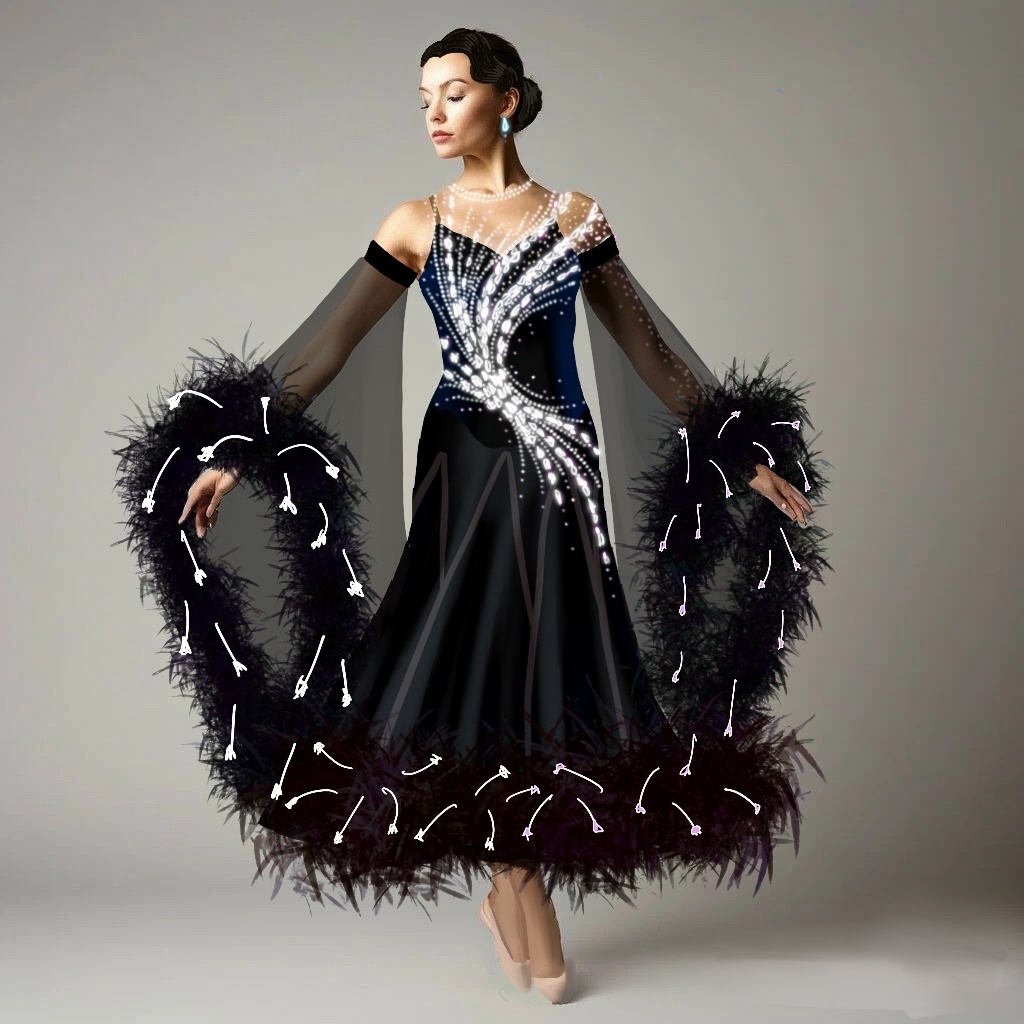 Платье для европейской программы. Эскиз MK-costumier