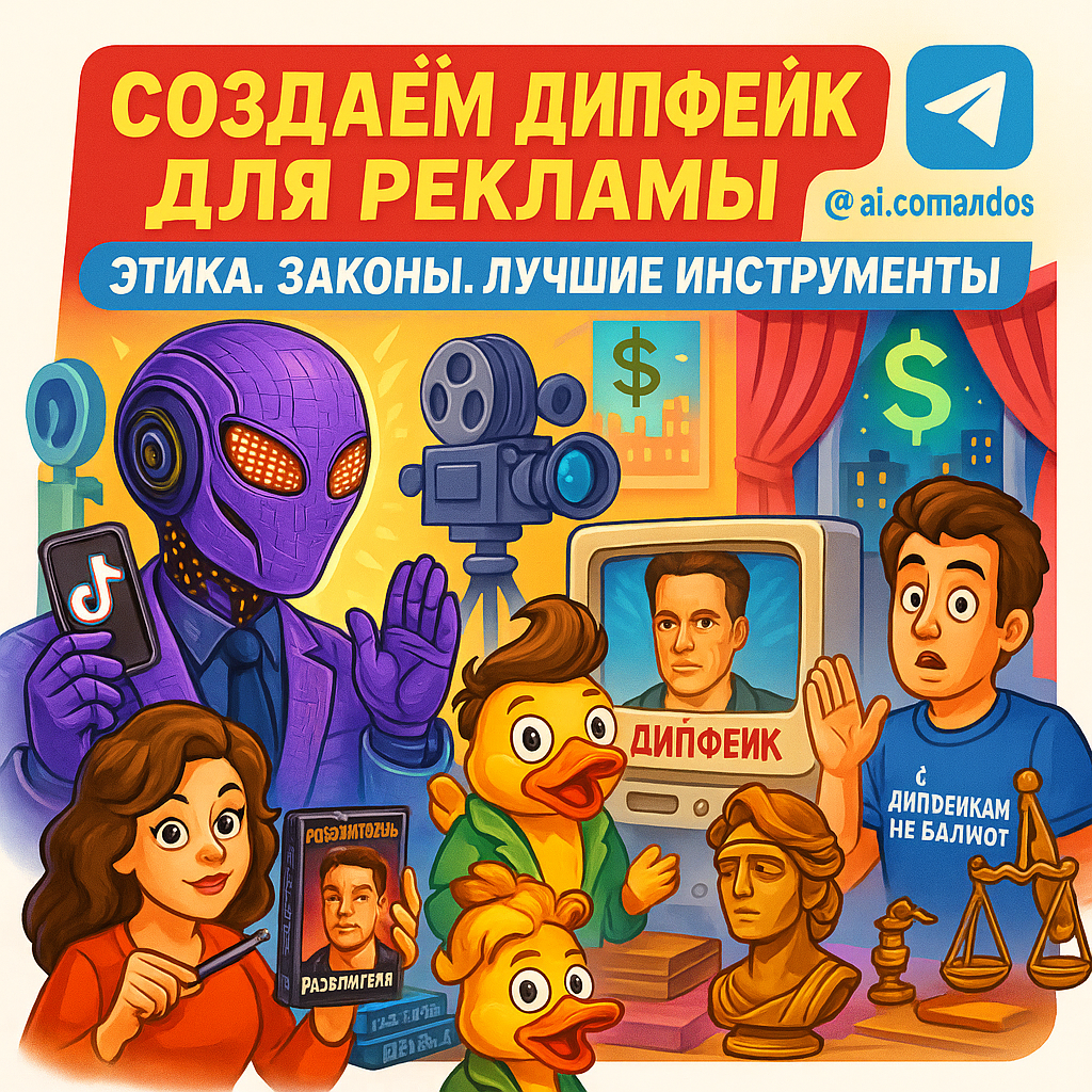    Создаем дипфейк для рекламы: этика, законы и лучшие инструменты Дмитрий Попов | Comandos.ai