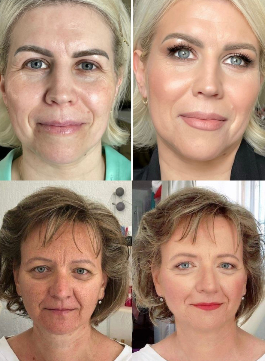 Как меняется лицо с макияжем.