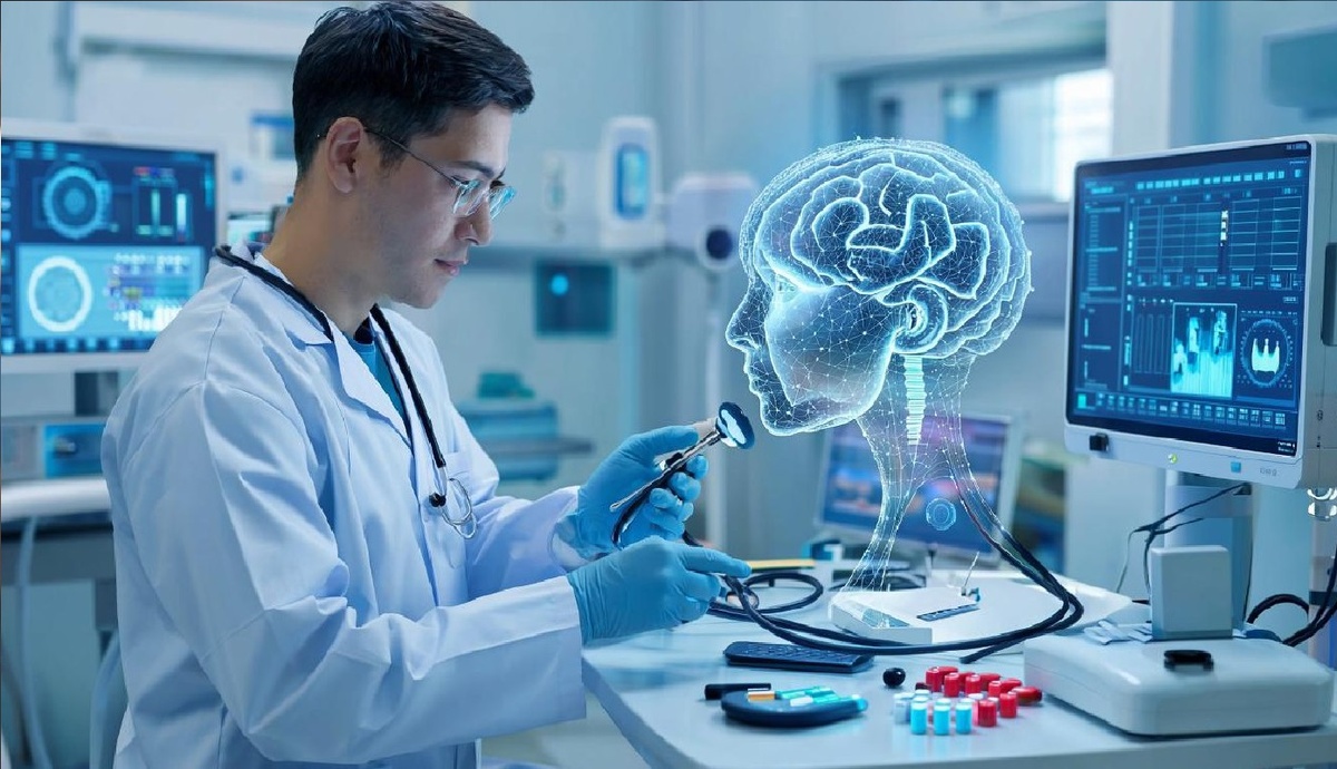 Главные плюсы внедрения ИИ – более точная и ранняя диагностика, сокращение времени на обработку данных и снижение нагрузки на врачей.  Фото: Изображение сгенерировано нейросетью Kandinsky 4.1