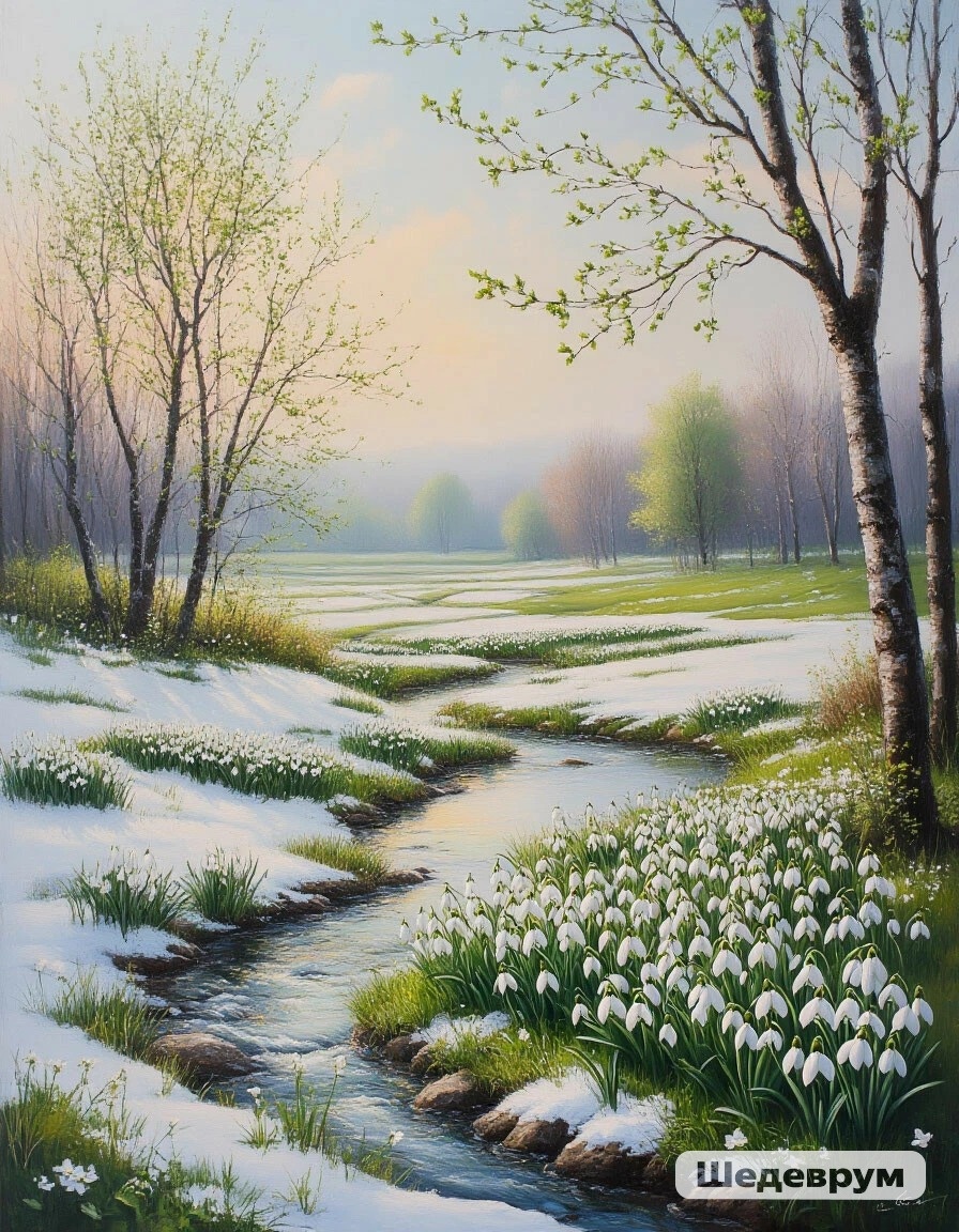Весна. Изображение создано в беЗплатном приложении "Шедеврум", в профиле - Рита Юми