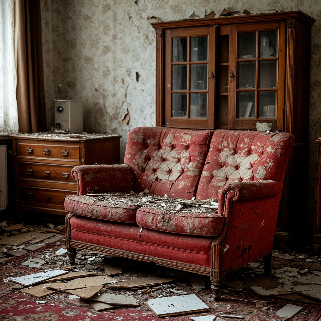 Старая поломанная мебель
