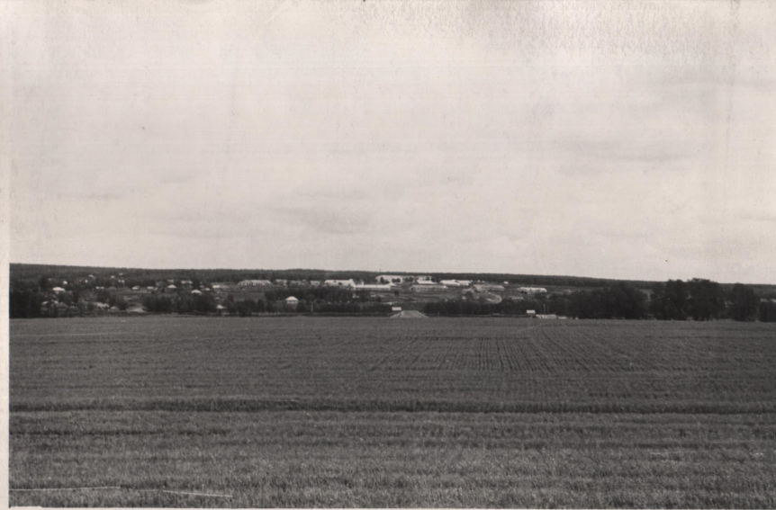 Вид на село Малахово с Бийского тракта, правда, фото уже 1964 года