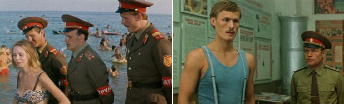 Срочник Гурьянов знакомится с нимфой, ...самоволка..., выволочка... Кадры из фильма «Ошибки юности» (1978). Скриншоты.