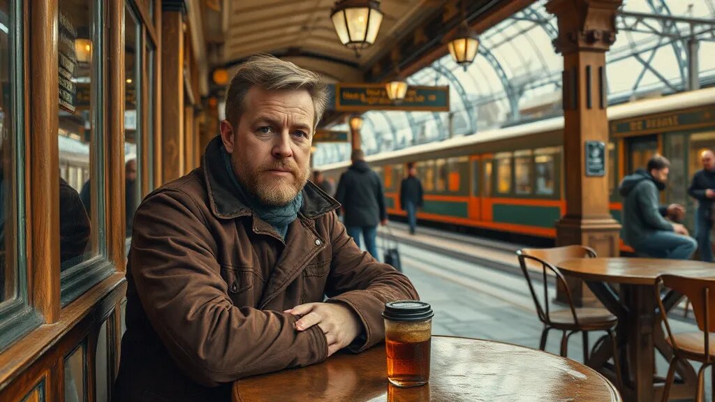 Охотник Виктор Петрович в кафешке у станции