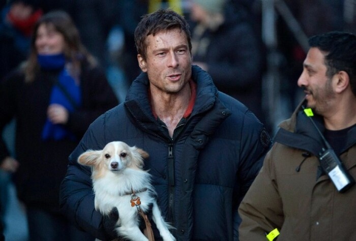 На съёмках фильма «Бегущий человек».