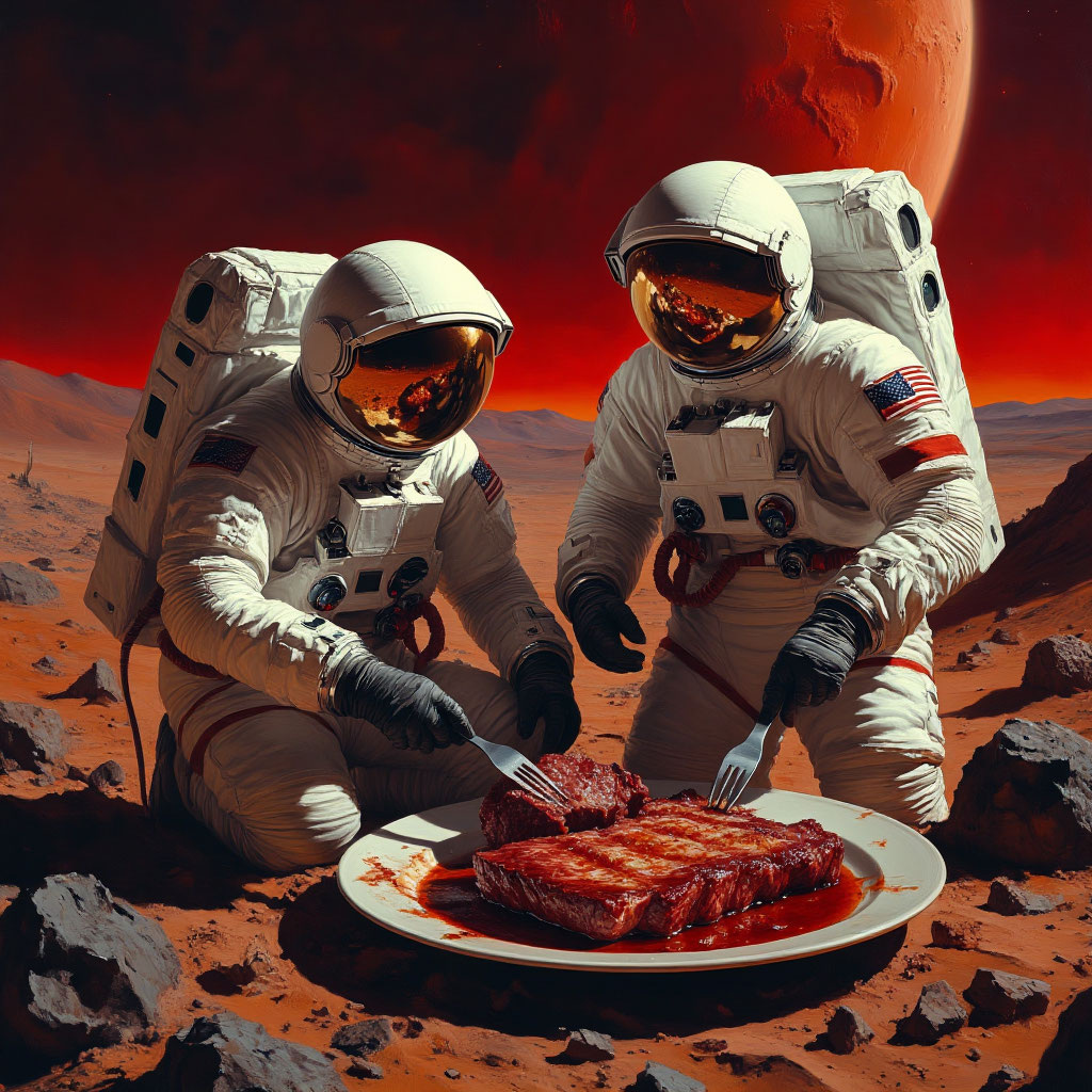 космонавты едят мясо на марсе
