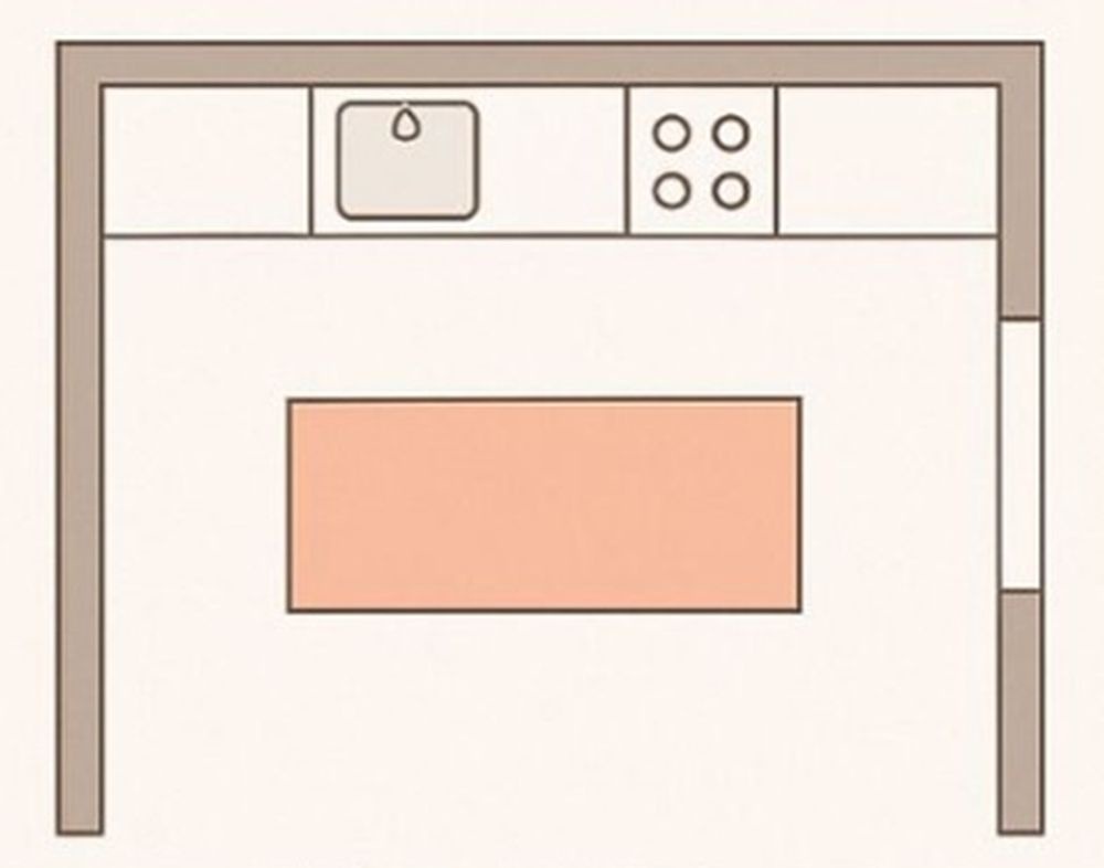    Параллельная + остров - удобно в открытой планировке / Фото: Марина Ендовицкая / Genesis interior