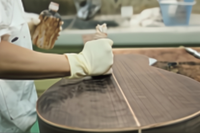 Нанесение краски в корпус методом втирания.