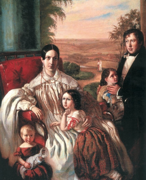    Н. Подключников. Семья Нащокиных. 1839 г. / Фото: из архива журнала "Родина"