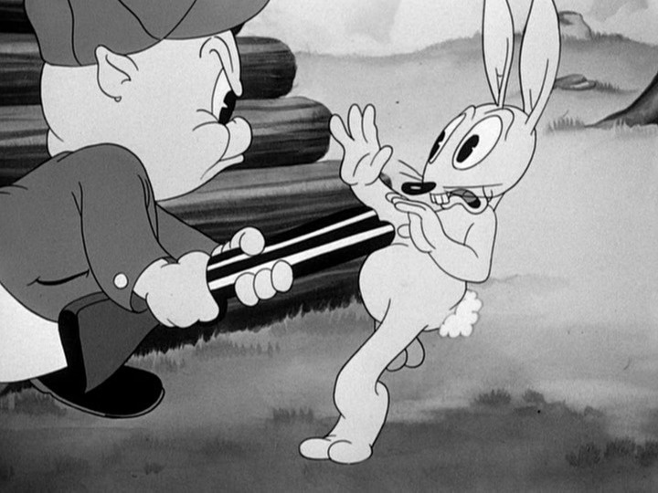 Кадр из мультфильма Porky's Hare Hunt 1938 года