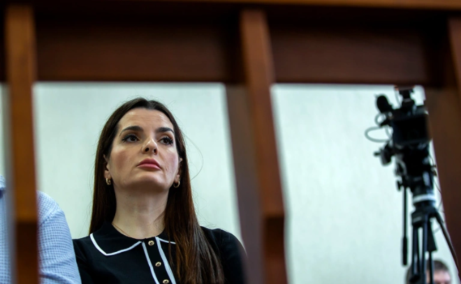    © Dumitru Doru / EPA / ТАСС. Заседание суда по делу главы Гагаузии Евгении Гуцул в Кишиневе, 1 июля 2025 года