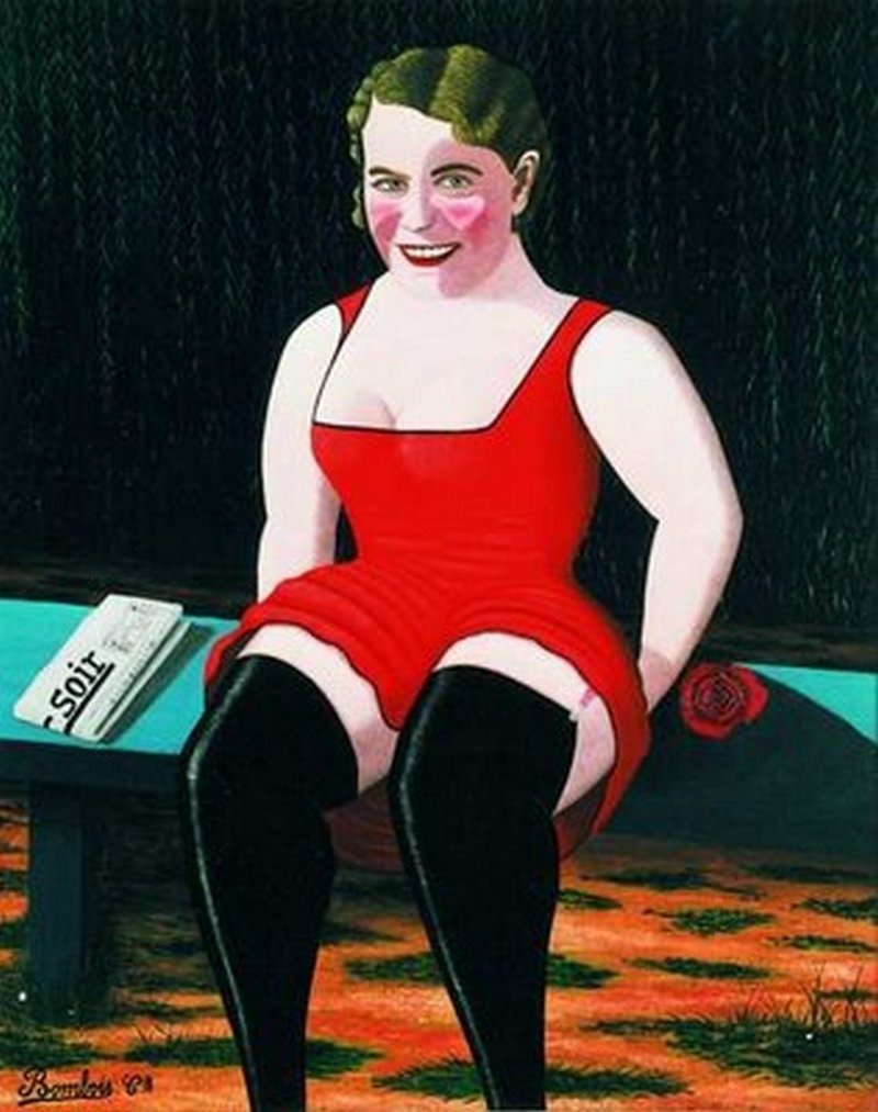 Черные чулки с газетой. 1930