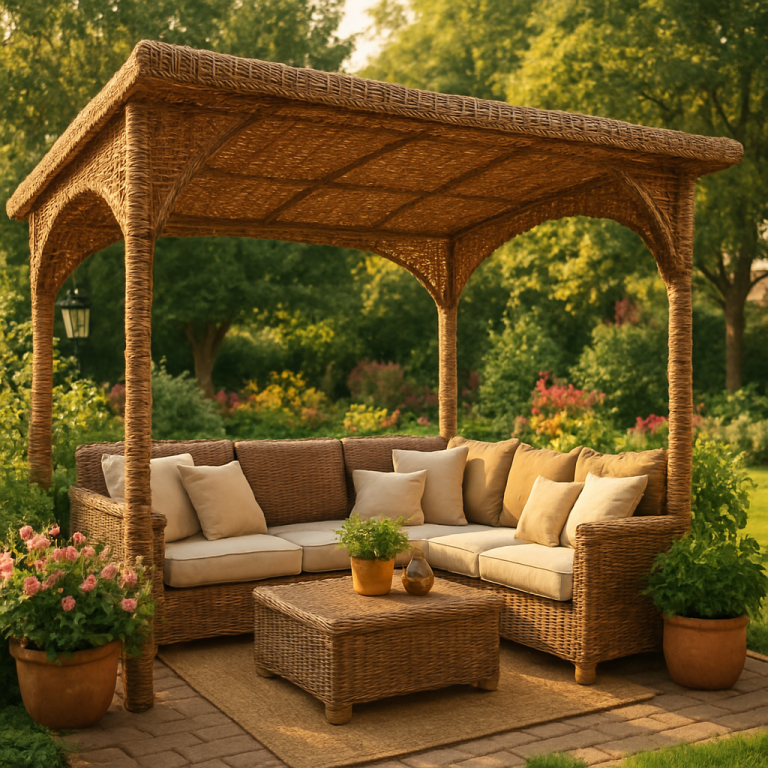    Создайте уютный навес-козырёк из искусственного ротанга своими руками: пошаговая инструкция и идеи декора для дачи Loza