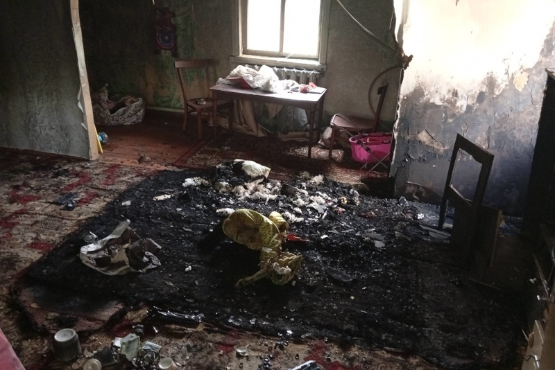    На месте пожара