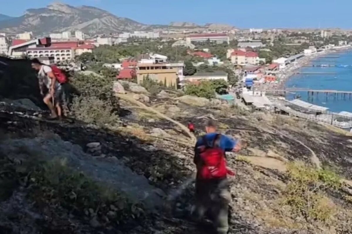    В Судаке ликвидировали возгорание сухой растительности на площади 0,2 га