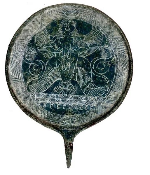  Этрусское бронзовое зеркало VII в. до н.э. Национальный археологический музей, Мадрид