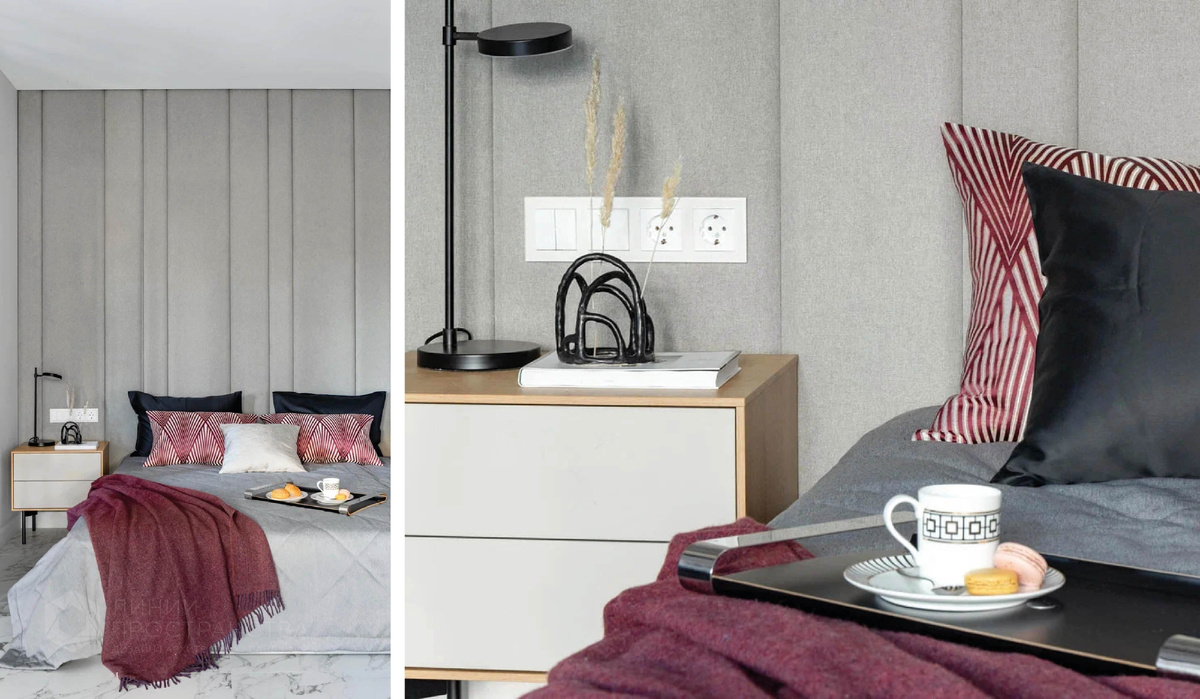 Дизайн спальни в ЖК "Болконский" от студии архитектуры и дизайна Линии Пространства