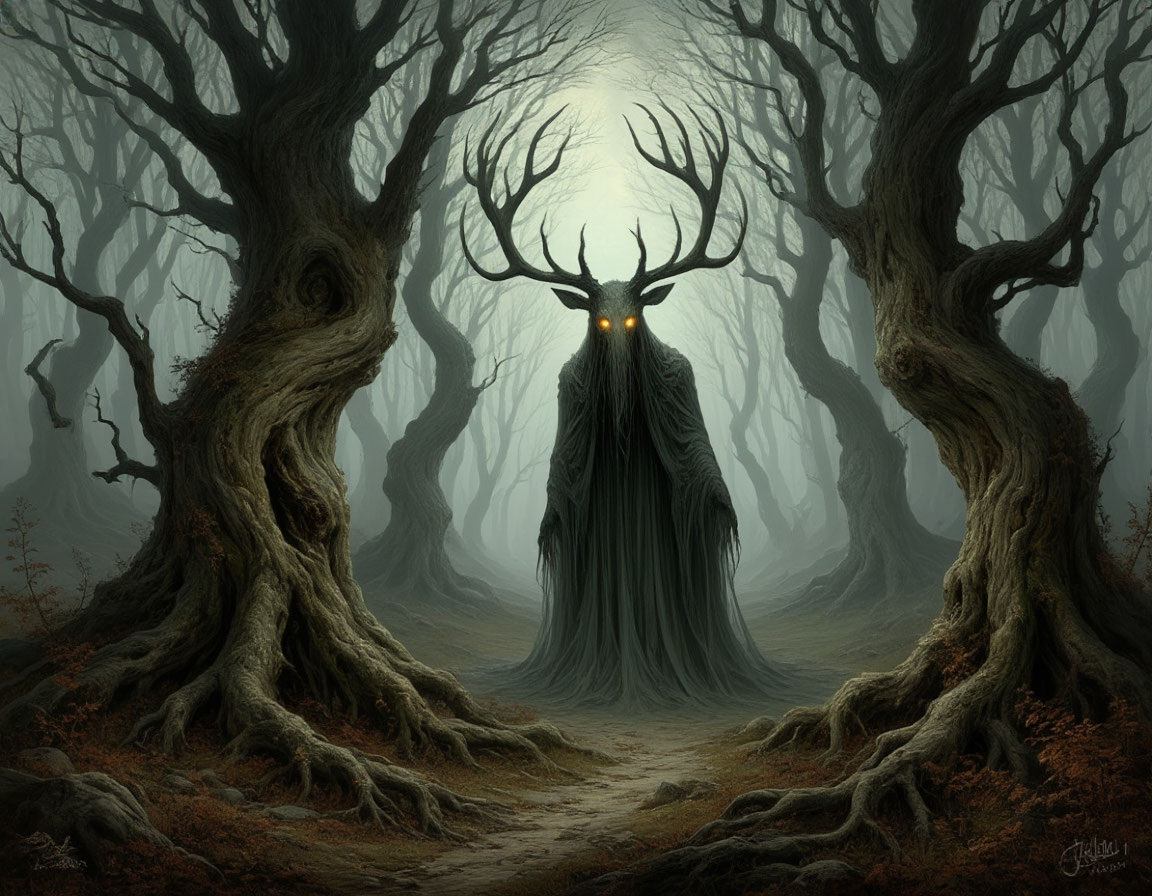 Леший превратился в беса, а вилы (крылатые девы) — в падших ангелов. (Изображение сгенерировано ИИ)
