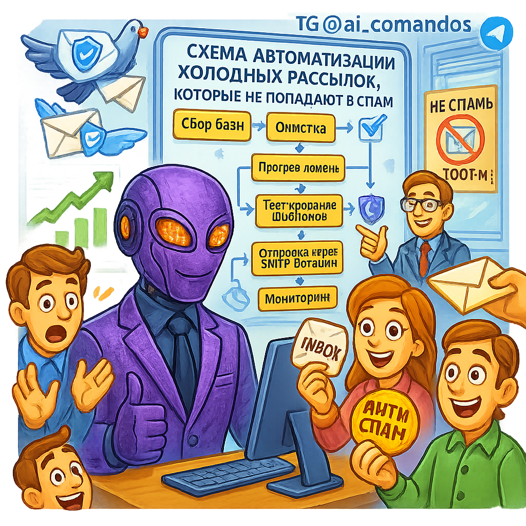    Схема автоматизации холодных рассылок: 97% доставкой без спама, даже если не разбираетесь в IT Дмитрий Попов | Comandos.ai