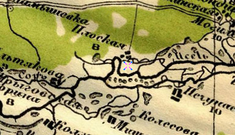 Фрагмент карты Стрельбицкого издания 1919-1921. Восток.