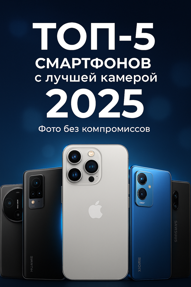 топ-5 смартфонов с лучшей камерой для фото в 2025 году. 