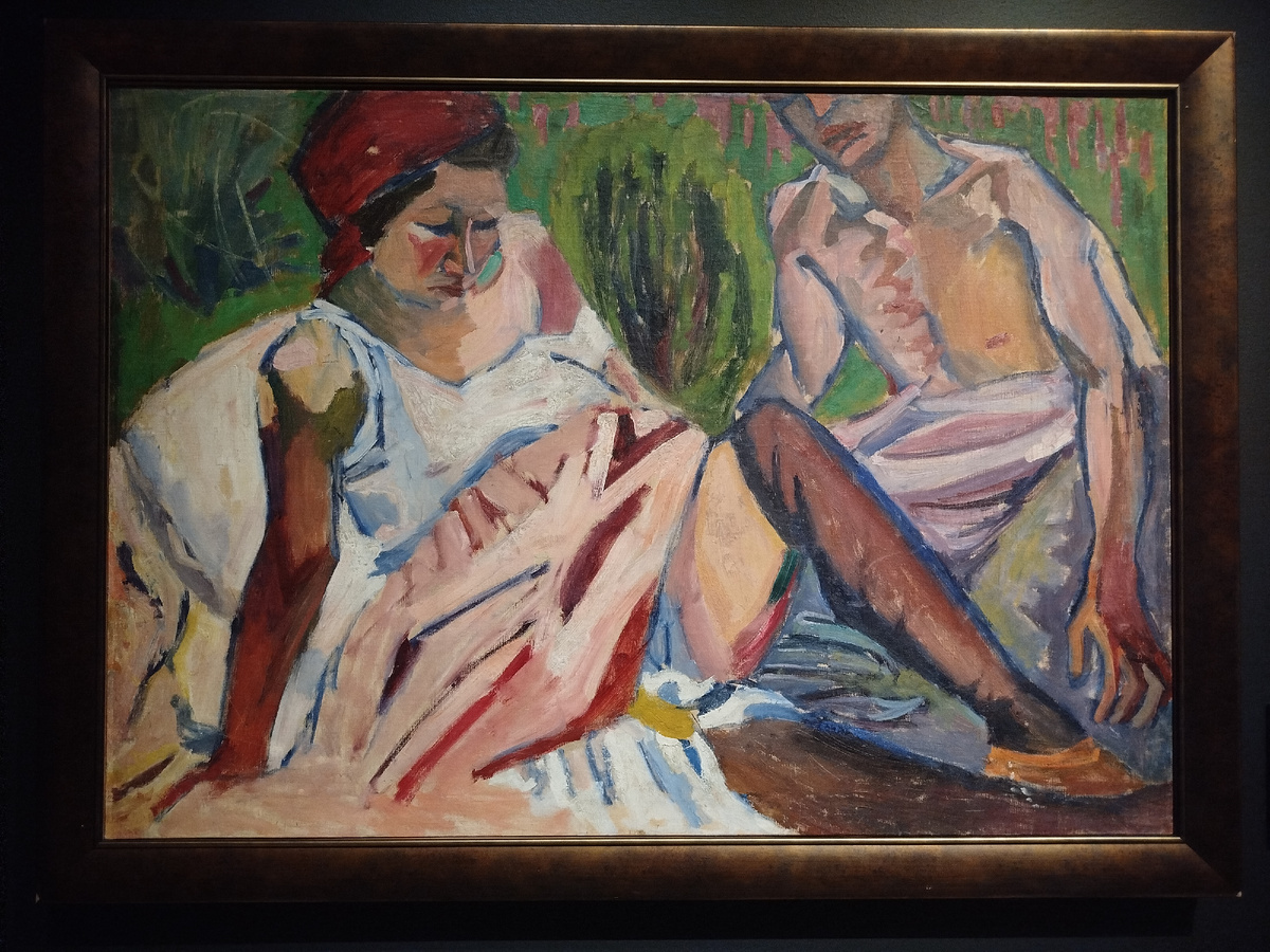 Как бы вы описали это полотно Аристарха Лентулова незрячему человеку? Две фигуры. 1911