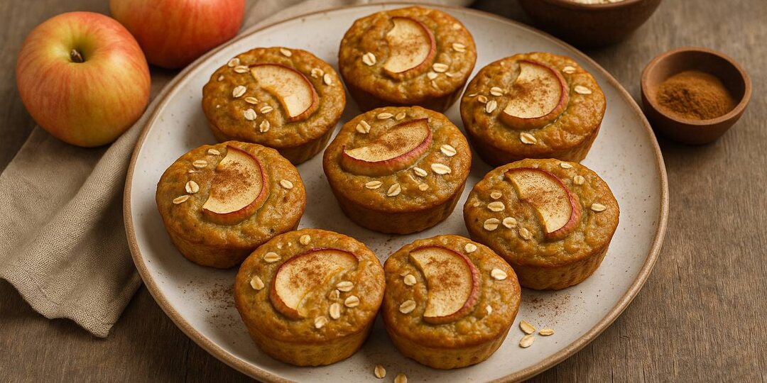 Пышные оладьи с яблоками и овсянкой — запекаем, а не жарим