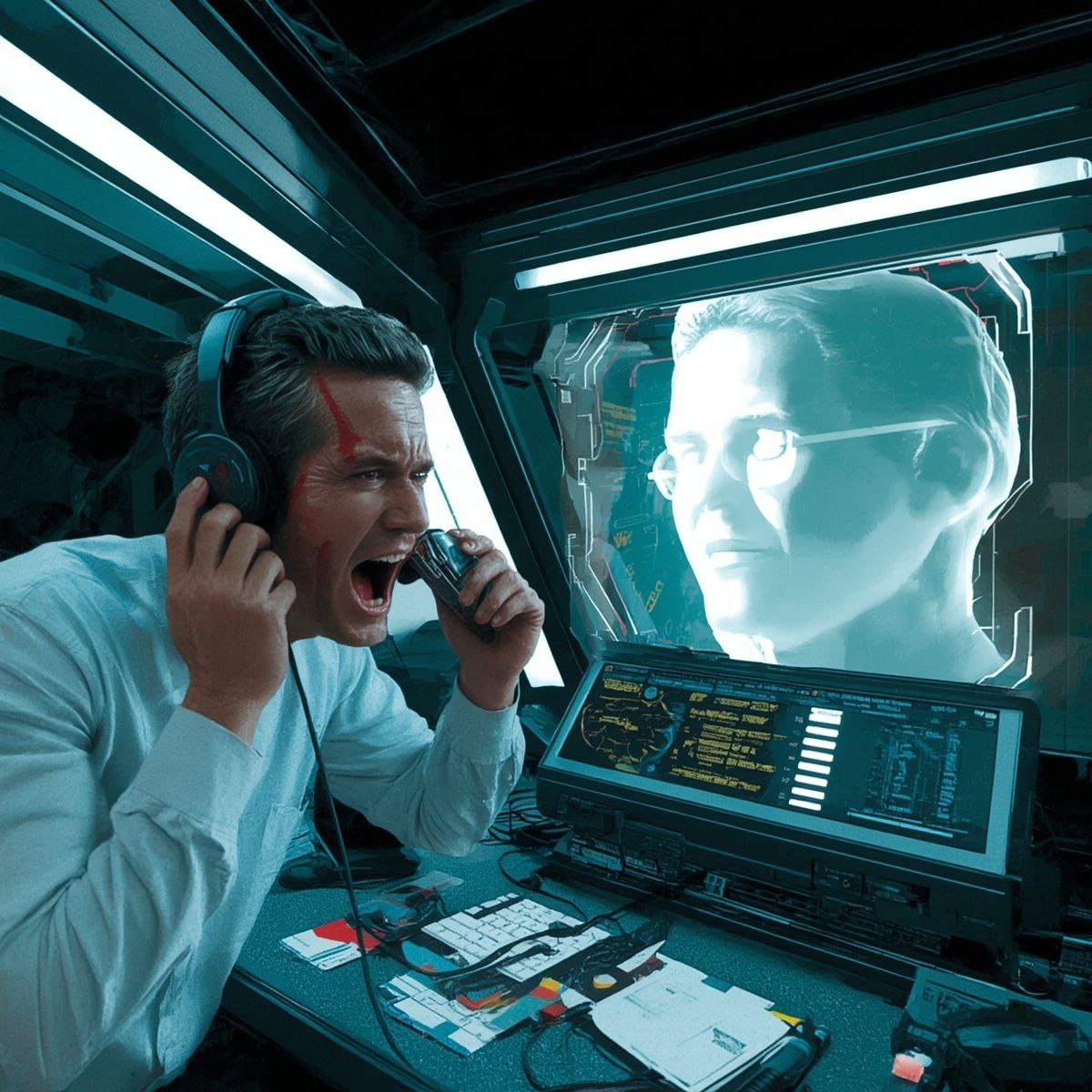 Человек орёт в ИИ