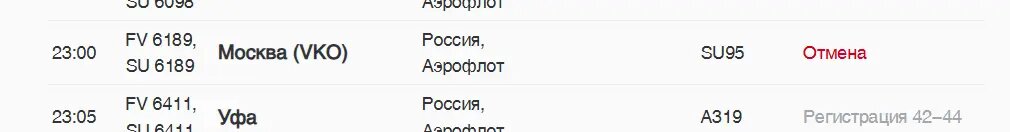    Фото: скриншот онлайн-табло аэропорта Пулково