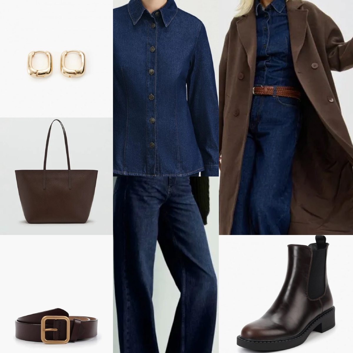 Шоколадное пальто и темно-синий деним — тоже бомбическое сочетание на осень 🍁🍂