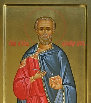 Святой мученик Диомид врач. Современная икона.