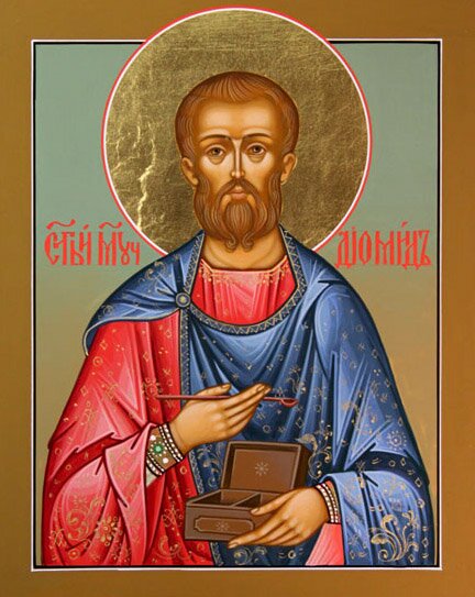 Святой мученик Диомид врач. Современная икона.